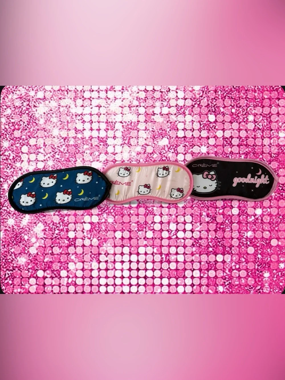 Hello Kitty × The Crème Shop sleep mask bundle with three different designs